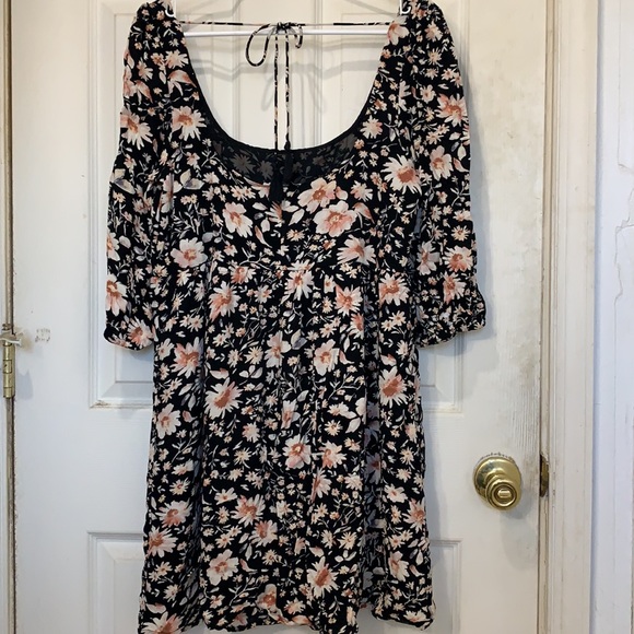 American Eagle 3/4 Sleeve Floral Babydoll Dress - Picture 2 of 3